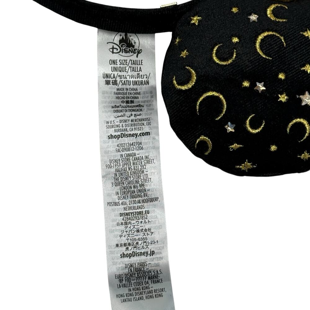 Disney Parks Sorcerer Moon & Stars Minnie Mouse Ears Headband Jewel Gold Bow - Picture 13 of 13